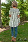 Fall Into Place Striped Top - Ivory