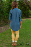 Falling For Chambray Shirt Jacket - Medium Wash