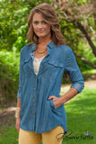 Falling For Chambray Shirt Jacket - Medium Wash