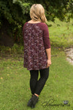Falling For Floral Top - Wine