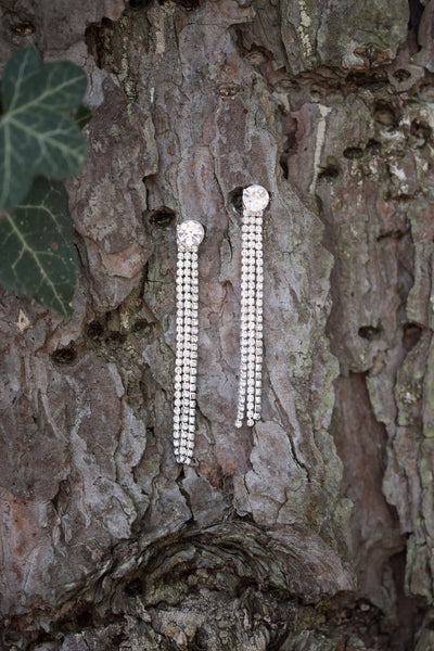 Falling Star Earrings - Silver/Clear