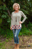 Falls Creek Top - Taupe/Multi