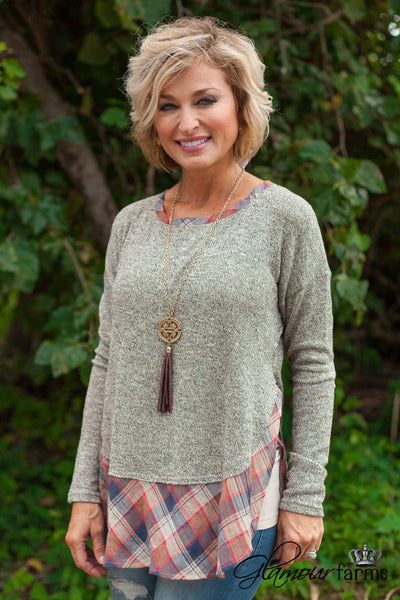 Falls Creek Top - Taupe/Multi