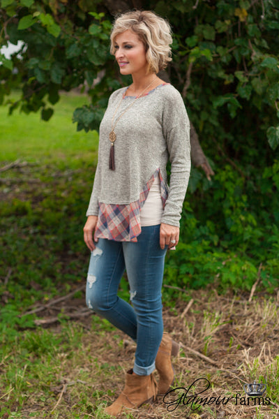 Falls Creek Top - Taupe/Multi