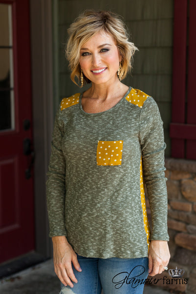 *RESTOCK* Fern Creek Top - Olive/Mustard
