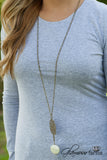 Fillagree Moon Necklace -Cream/Worn Gold