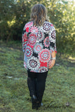 Curvy| Gabby Floral Top - Red