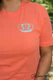 Curvy| Glamour Farms Logo Tee - Coral