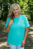Curvy| Glamour Farms Logo Tee - Teal