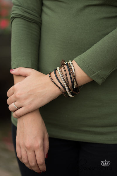 Glitz to Glam Bracelet - Gold/Brown