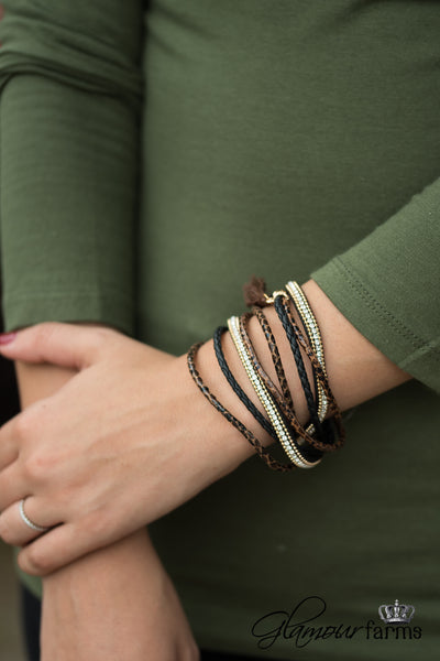 Glitz to Glam Bracelet - Gold/Brown