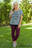 Curvy| Good Things Graphic Tee - Gray