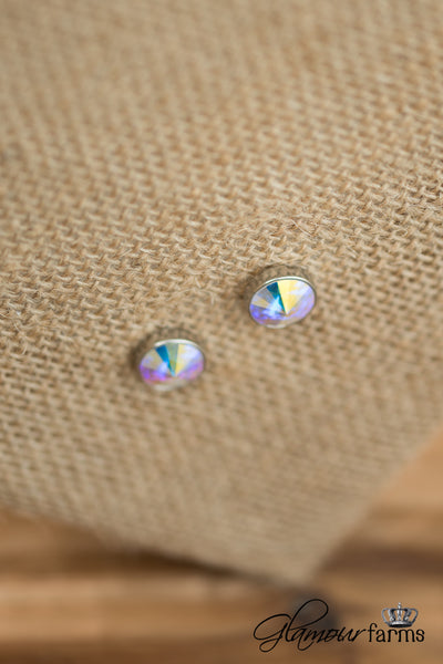 Gorgeous Glimmer Earrings - AB/Rhodium