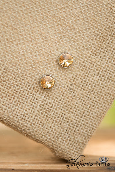 Gorgeous Glimmer Earrings - Light Topaz/Rhodium