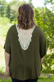 Curvy| Gracie Lace Top - Olive