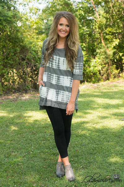 Gray Skies At Night Top/Tunic - Dark Gray