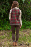 Great Falls Plaid Vest - Red/Multi