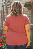 Curvy| Gretchen Pocket Tee - Rust