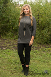 Harper Mainstay Sueded Top - Dark Gray