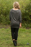 Harper Mainstay Sueded Top - Dark Gray