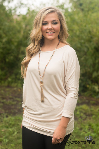 Harper Mainstay Sueded Top - Khaki