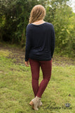 Harper Mainstay Sueded Top - Navy