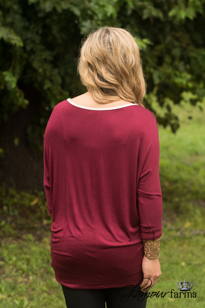 Harper Mainstay Sueded Top - Wine