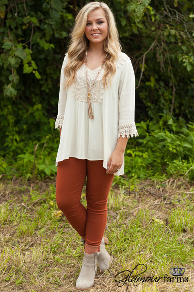 Heather Lace Top - Ivory