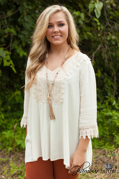 Heather Lace Top - Ivory