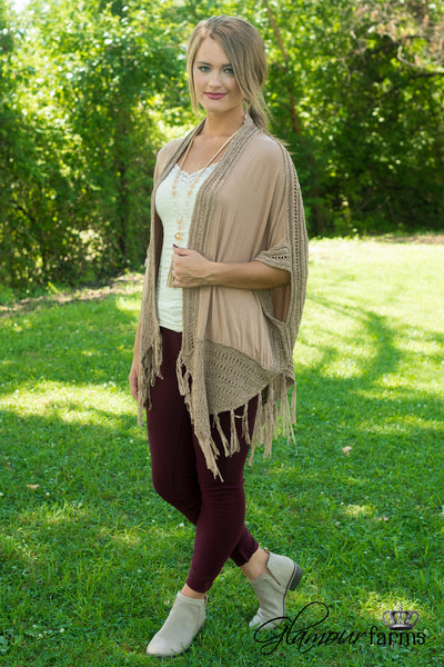 Heirloom Fringe Cardigan - Mocha