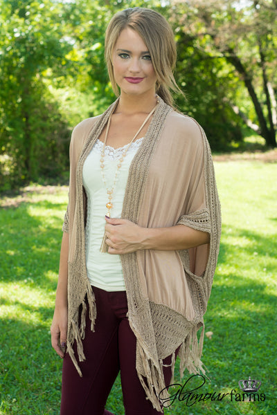Heirloom Fringe Cardigan - Mocha