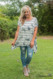 Curvy| High Tide Tunic - Gray/Black