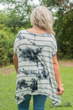 Curvy| High Tide Tunic - Gray/Black