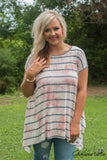 Curvy| High Tide Tunic - Gray/Coral