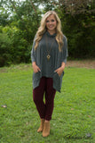 Hollyn Cowl Neck Top - Charcoal Gray