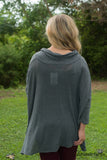 Hollyn Cowl Neck Top - Charcoal Gray