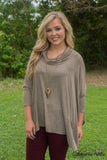 Hollyn Cowl Neck Top - Mocha
