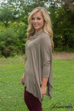 Hollyn Cowl Neck Top - Mocha