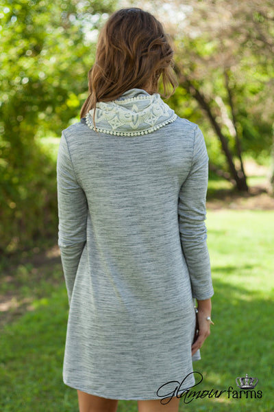 Ice Castles Lace Tunic/Dress - Heather Gray