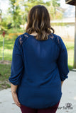 Curvy| In Perfect Harmony Top - Navy