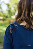 Curvy| In Perfect Harmony Top - Navy
