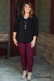 Curvy| In Perfect Harmony Top - Black