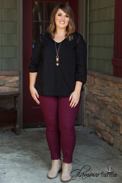 Curvy| In Perfect Harmony Top - Black