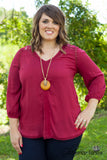 Curvy| In Perfect Harmony Top - Burgundy