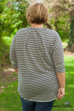 Curvy| Into Simplicity Striped Top - Charcoal