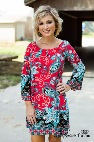 Isabella Tunic/Dress - Dark Coral