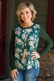 Jasmine Floral Top - Olive