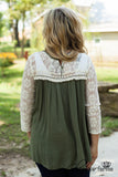 Juniper Lace Top - Olive