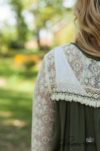 Juniper Lace Top - Olive