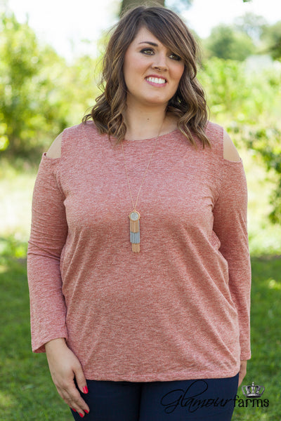 Curvy| Keep It Cool Top - Rust